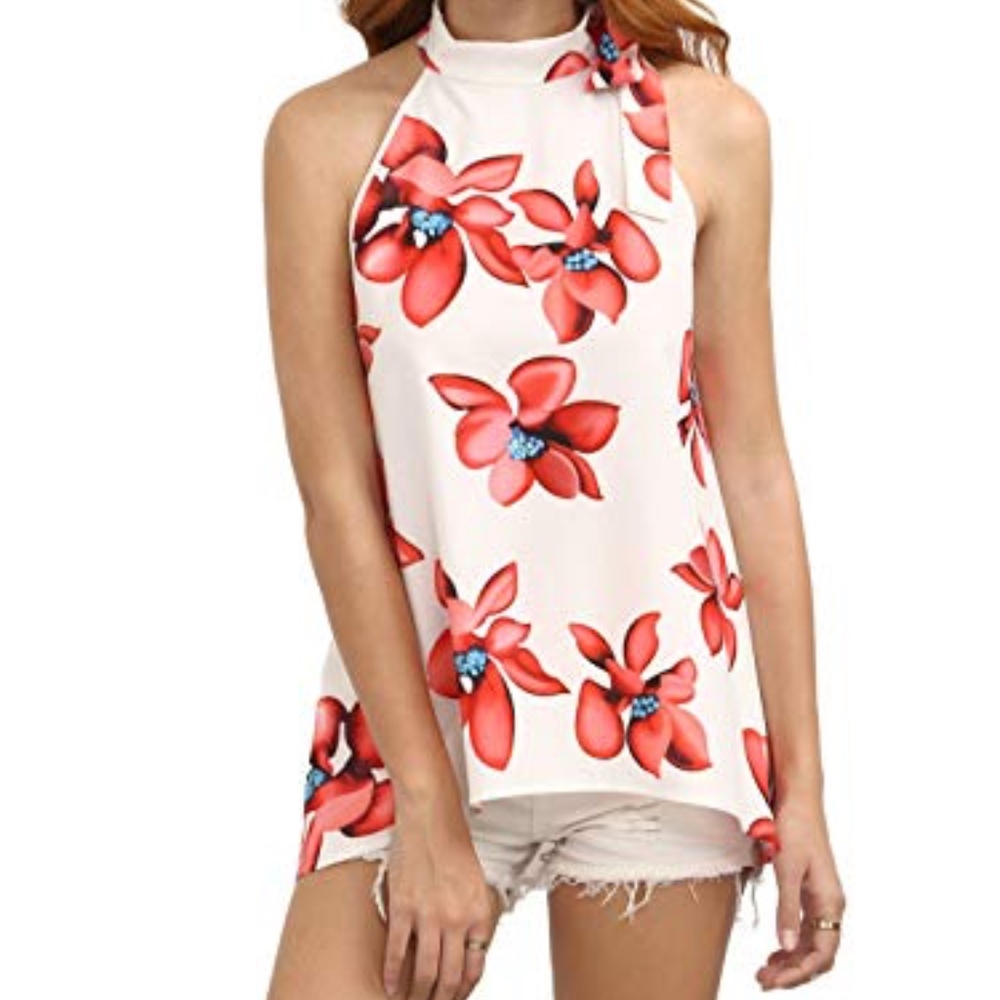 Trendy floral halter top